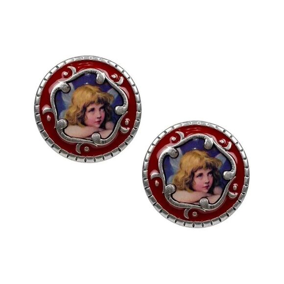 NWT Patricia Nash Button Earrings
Enamel Cherub NPNER - Picture 4 of 6